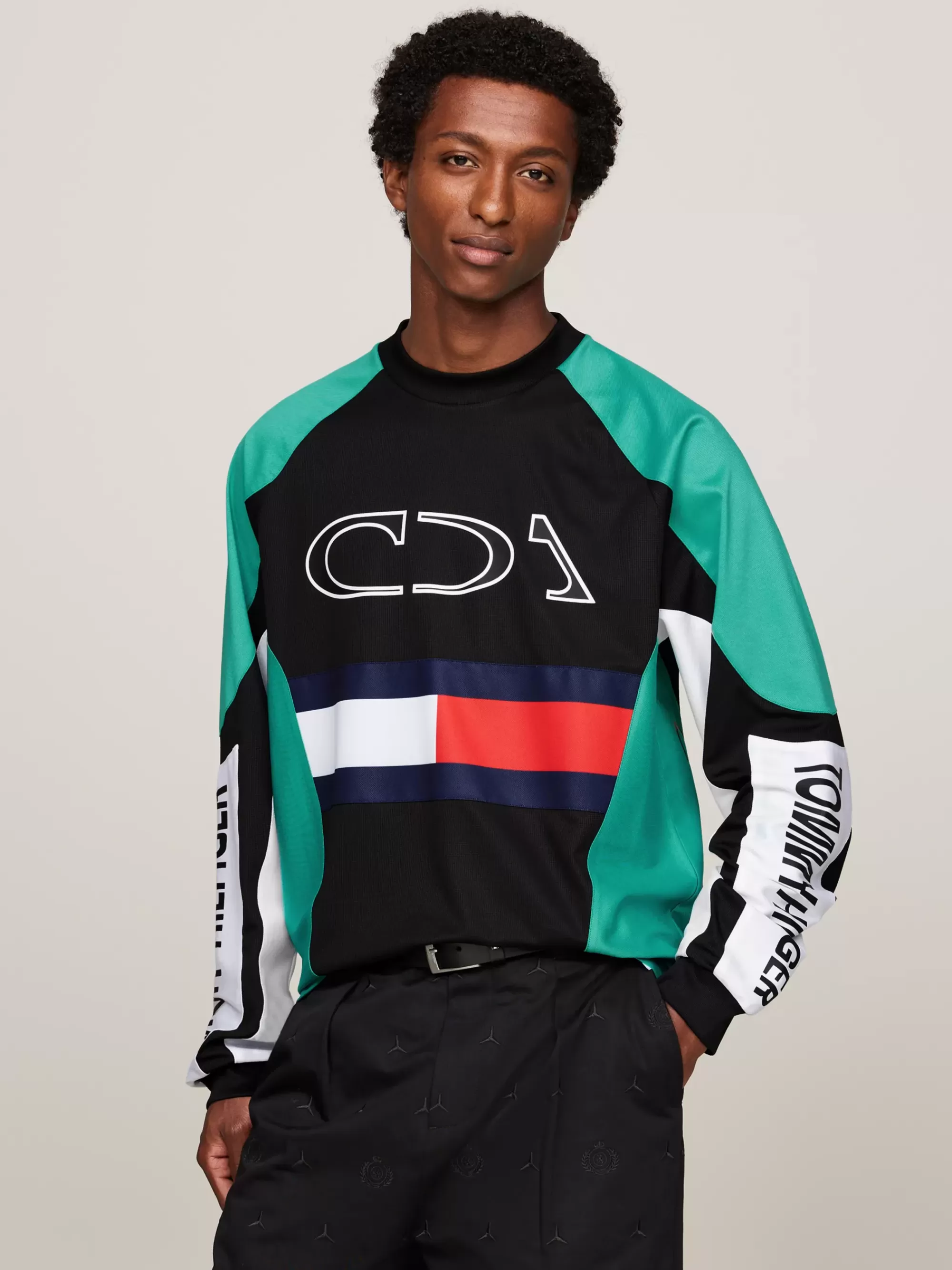 Sweatshirts & Hoodies*Tommy Hilfiger Tommy X Mercedes F1 X CR Colour-blocked Motorsport Sweatshirt BLACK