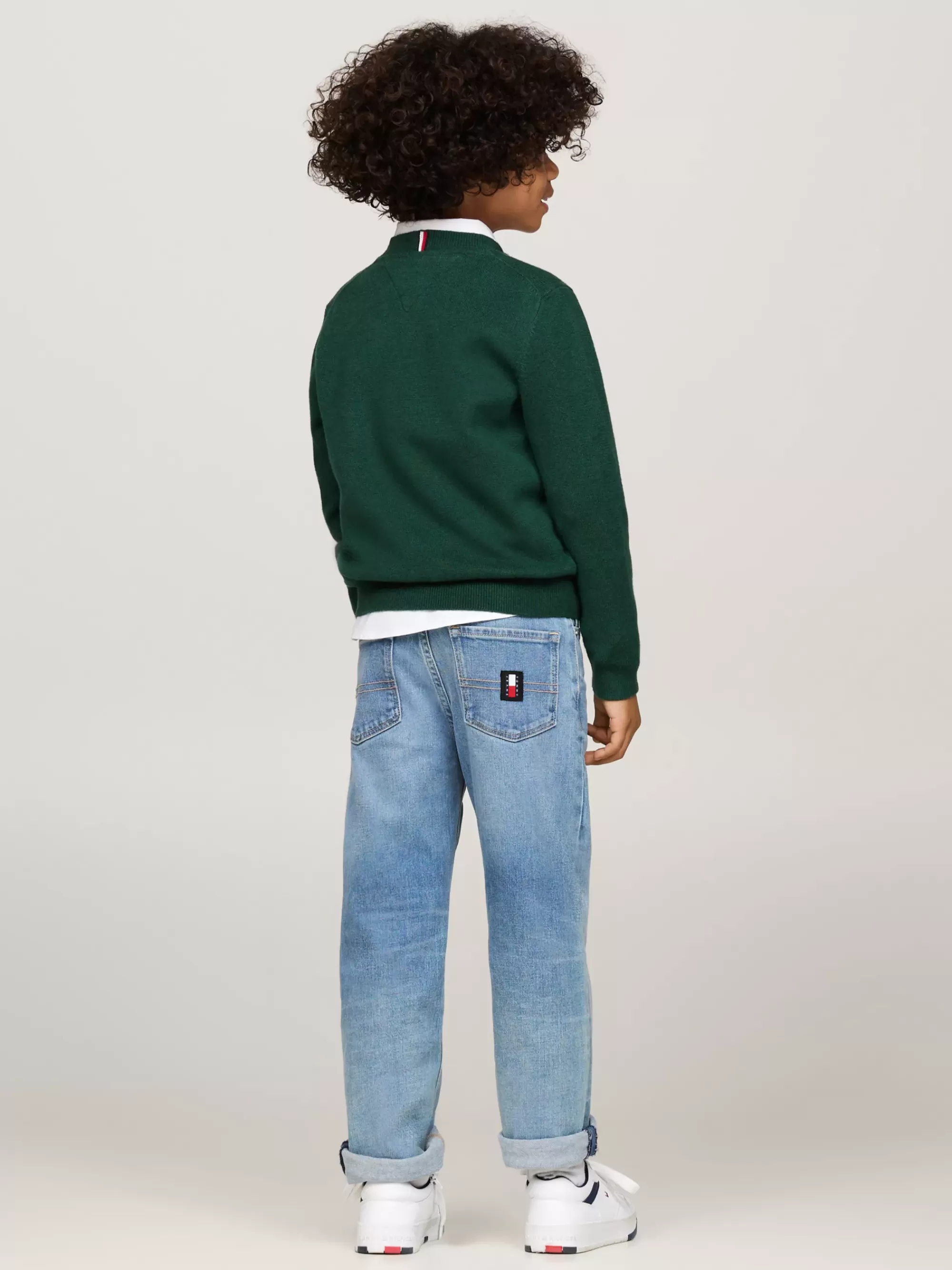Truien & Vesten*Tommy Hilfiger Trui Met Ronde Hals En Hilfiger Monotype-logo ORNAMENTAL GREEN